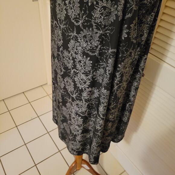 Floral Print Black Spaghetti Strap Slip Dress George 3X 22W 24W Stretch - Picture 3 of 7